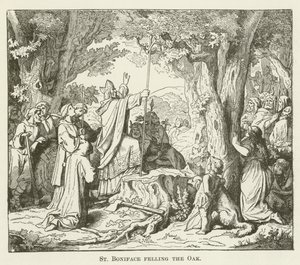 Saint Boniface abattant le chêne