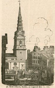 Église St Brides, Fleet Street, Londres, telle qu
