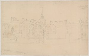 St Jamess Square, Londres; croquis original au crayon
