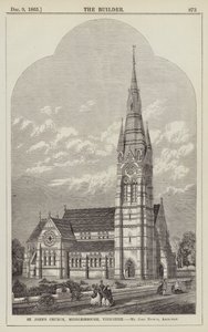 Église Saint-Jean, Middlesbrough, Yorkshire, M. John Norton, Architecte (gravure) - English School