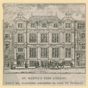 Bibliothèque gratuite St Martin, inaugurée par M. Gladstone