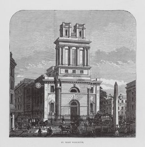 St Mary Woolnoth (lithographie) - English School