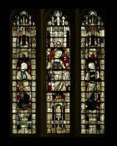 Sainte Marie et Saint Jean avec une sainte femme composite au centre, fin du 14ème siècle - English School