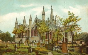 Église Saint-Nicolas, Great Yarmouth (lithographie en couleur) - English School