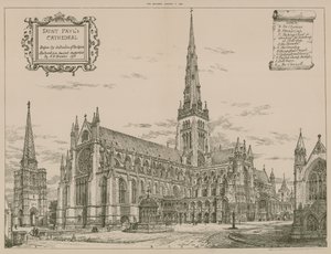 Cathédrale Saint-Paul, Londres, avant la destruction de la flèche - English School