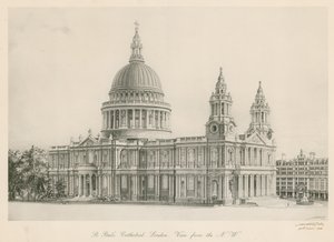 Cathédrale Saint-Paul, Londres, vue du nord-ouest - English School