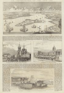 Saint-Pétersbourg en 1706 et 1856 - English School