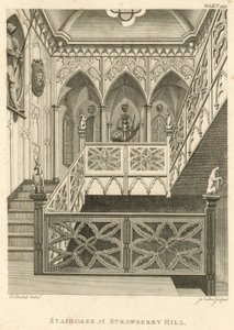 Escalier à Strawberry Hill, Twickenham, Londres - English School