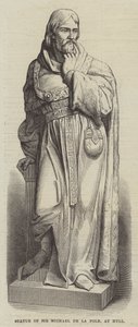 Statue de Sir Michael de la Pole, à Hull (gravure) - English School