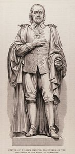 Statue de William Harvey (1578-1657), découvreur de la circulation du sang, à Folkestone, de The Illustrated London News, 13 août 1881 - English School