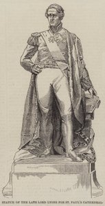 Statue du défunt Lord Lyons pour la cathédrale Saint-Paul (gravure) - English School