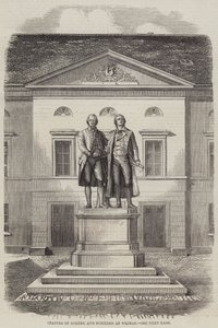 Statues de Goethe et Schiller à Weimar (gravure)