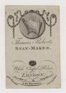 Fabricant de corsets, Thomas Roberts, carte de visite - English School