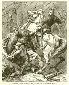Étienne fait prisonnier à la bataille de Lincoln, 1139 - English School