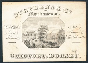 Stephens & Co, fabricants de toile à voile, filets, ficelles, lignes et fil à chaussures, carte de visite - English School
