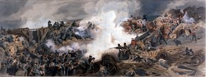 Assaut du Grand Redan, Sébastopol, 1855, de The Officers Portfolio of the Striking Reminiscences of the War from Drawings, Photographs and Notes, pris sur place, transformés en images complètes