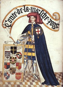 Roger Mortimer, 2e comte de March en robes de la Jarretière, du 