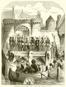 Strafford à la porte des traîtres de la Tour allant à son procès - English School