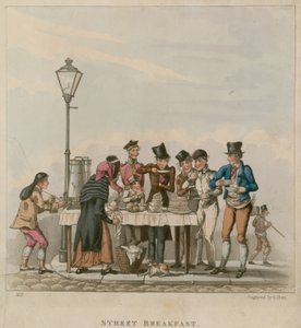 Petit-déjeuner de rue; dessin humoristique - English School