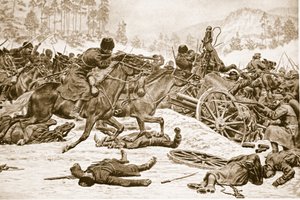 Combats acharnés sur les hauteurs prises par les Russes au sud de Dukla dans les Carpates, 1914-19