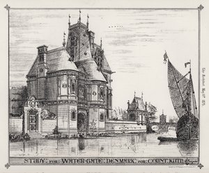 Étude pour Water Gate, Danemark pour le comte Kuth (gravure) - English School