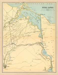 Canal de Suez (lithographie couleur) - English School