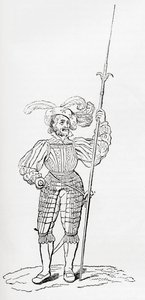 Armure côtelée et gravée, de Old England: A Pictorial Museum, pub. 1847 - English School