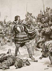 Reddition de François sur le champ de bataille de Pavie, illustration de Cassells Illustrated History of England