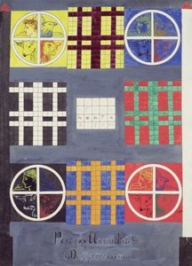 Dessins symboliques sur la porte de la voûte des Adeptes, c.1894