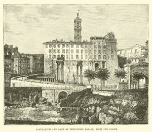 Tabularium et arrière du Palais sénatorial, depuis le Forum