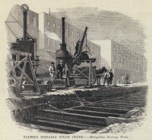 Grue à vapeur portable de Taylor (gravure)
