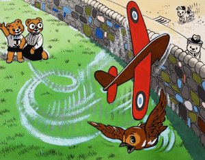 Ours en peluche volant un avion jouet - English School