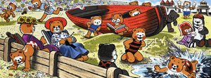 Ours en peluche sur la plage