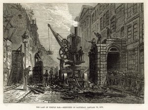 Temple Bar, Londres. Démolition, 12 janvier 1878