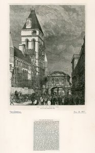 Temple Bar, Londres. Démolition, 1877 - English School