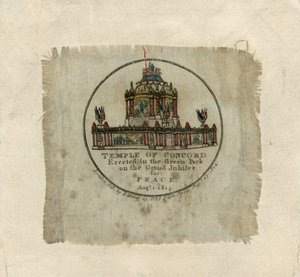 Temple de la Concorde pour célébrer la paix de 1814 (impression sur soie) - English School