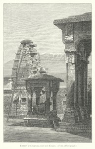 Temples de Kiragrama, près de Kote Kangra (gravure) - English School