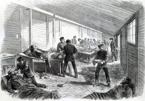 Hôpital de campagne temporaire derrière la deuxième parallèle prussienne à Dueppel, 1864 - English School