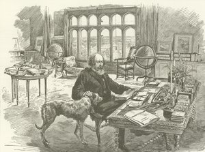 Tennyson dans sa bibliothèque - English School