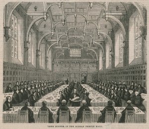 Dîner de fin de trimestre dans le hall de Middle Temple - English School