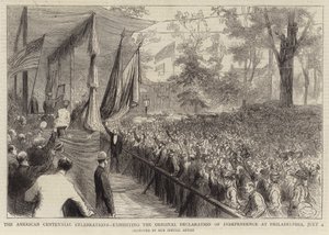 Les célébrations du centenaire américain, exposition de la déclaration d