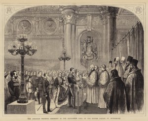 La cérémonie de mariage anglican dans la salle Alexandre du palais d