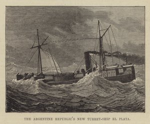 Le nouveau navire-tourelle de la République Argentine, el Plata (gravure) - English School