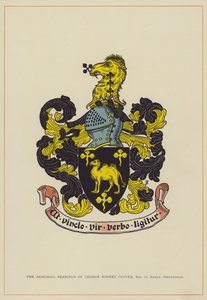 Les armoiries de George Robert Clover, Esquire of Ramle, Birkenhead (lithographie couleur) - English School