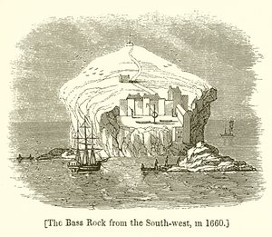 Le Bass Rock depuis le sud-ouest, en 1660 - English School