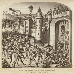 La bataille près de Caen qui est conquise par le roi d