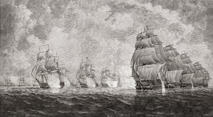 La bataille de Pulo Aura, 1804, tirée de 
