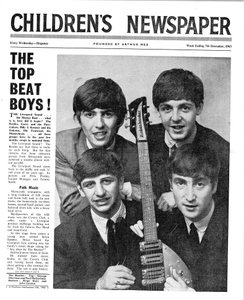 Les Beatles, première page du journal des enfants, décembre 1963