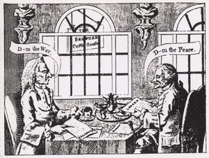 The Bedford Coffee House, Covent Garden, au milieu du XVIIIe siècle - English School