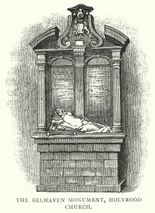 Le monument Belhaven, église Holyrood (gravure) - English School